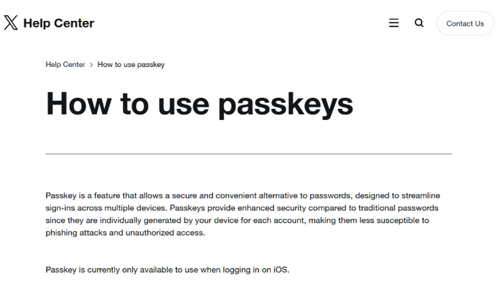 贵池苹果维修店铺分享iOS用户如何通过通行密钥(Passkey)登录 